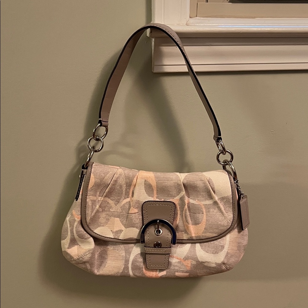 Coach Gray, Pink and White Women's Purse